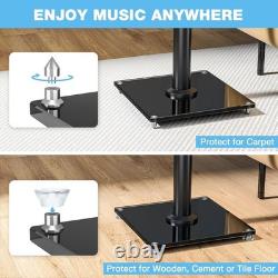 RFIVER Universal Floor Speaker Stands 28 Inch for Surround Sound Black