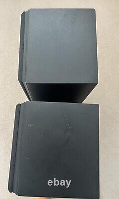 Ruark Acoustic Templar Speakers (pair) Black with mahogany wood. Base spikes