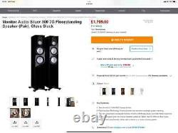 SINGLE monitor audio silver 300 7g floor standing speaker black gloss + Fosi ZA3