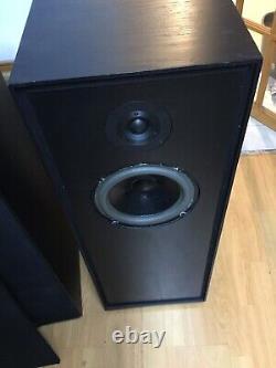 Snell E111 speakers. Black ash. NB one speaker has a faulty mid / bass driver