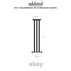 Solidsteel NS-7 Speaker Stands Pair Black Floorstanding Support Bookshelf