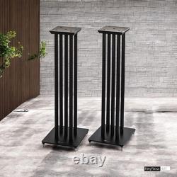 Solidsteel NS-7 Speaker Stands Pair Black Floorstanding Support Bookshelf