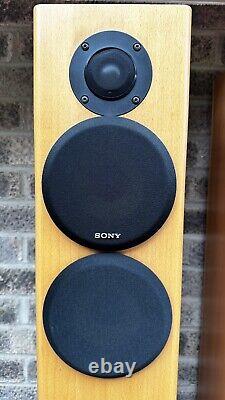 Sony SS-B4ED Floorstanding Hifi Speakers Beech 100W Bi-Wireable VGC GWO? RARE