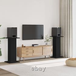 Speaker Stands Living Room Speaker Floor Stand 2 pcs Engineered Wood vidaXL