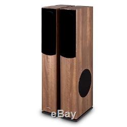 Speakers Floor Standing Hi-Fi Home Audio Passive Pair 140W RMS Tower Walnut 280W