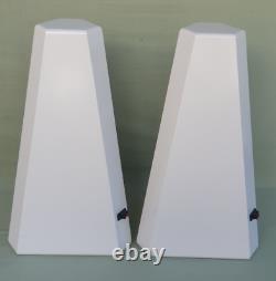 Stunning Vintage FOSTEX FT25D FS50D FW200 White Pyramid Floor Standing Speakers