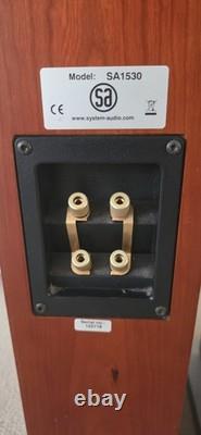 System Audio SA1530 Floorstanding Hi-Fi Speakers Cherry Wood Pair Danish