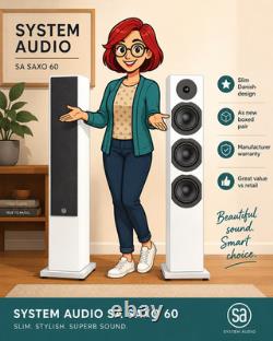 System Audio SA Saxo 60 Floorstanding Speakers White Excellent Boxed Warranty