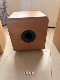 TANNOY MERCURY MX3 Floor Standing Speakers Light Maple and subwoofer