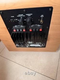 TANNOY MERCURY MX3 Floor Standing Speakers Light Maple and subwoofer