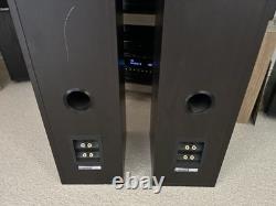 Tannoy Mercury V4 Dark Walnut Floor Standing Speakers Works Perfect Incl Spikes