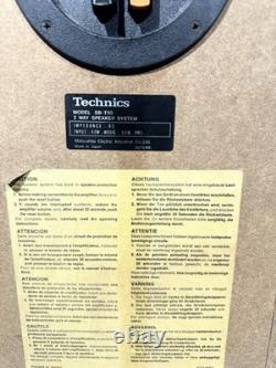 Technics SB-T10 Speakers Linear Phase System HiFi Floor Standing Made Japan