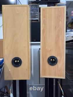 Unique Handmade Oak Floorstanding Speakers + Custom Tripod Stands +Copper Wiring