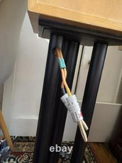 Unique Handmade Oak Floorstanding Speakers + Custom Tripod Stands +Copper Wiring