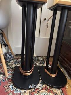 Unique Handmade Oak Floorstanding Speakers + Custom Tripod Stands +Copper Wiring