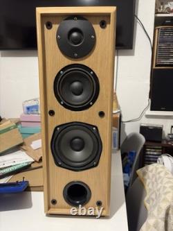 Unique Handmade Oak Floorstanding Speakers + Custom Tripod Stands +Copper Wiring