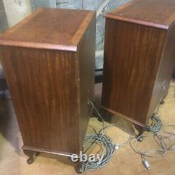 Vintage Dynatron Radio LTD LS-2628 Floor Standing Speakers Pair Of Wooden Feet