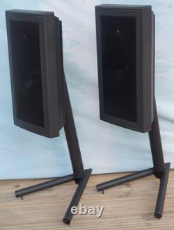 Vintage Linn Sekrit 80w Speakers in Black Bi-Wired Floor Stands with Cables
