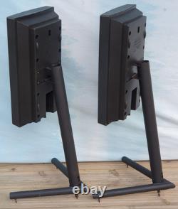 Vintage Linn Sekrit 80w Speakers in Black Bi-Wired Floor Stands with Cables