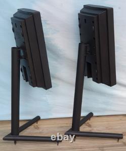 Vintage Linn Sekrit 80w Speakers in Black Bi-Wired Floor Stands with Cables
