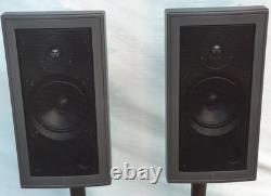 Vintage Linn Sekrit 80w Speakers in Black Bi-Wired Floor Stands with Cables