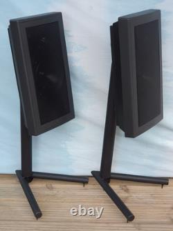 Vintage Linn Sekrit 80w Speakers in Black Bi-Wired Floor Stands with Cables