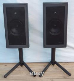 Vintage Linn Sekrit 80w Speakers in Black Bi-Wired Floor Stands with Cables