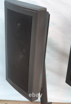 Vintage Linn Sekrit 80w Speakers in Black Bi-Wired Floor Stands with Cables