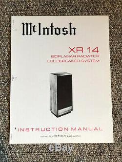Vintage McIntosh Speakers XR14 Floor Standing Walnut Finish Isoplanar Radiator