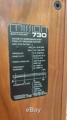 Vintage Mission 730 Floorstanding Speakers. Mission's first flagship model