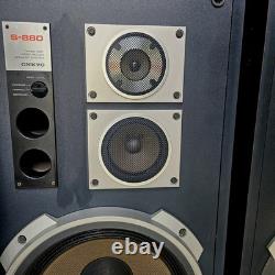 Vintage Onkyo S-880 Speakers Pair 3 Way Bass Reflex Made In Japan 60W 8 Ohm