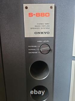 Vintage Onkyo S-880 Speakers Pair 3 Way Bass Reflex Made In Japan 60W 8 Ohm