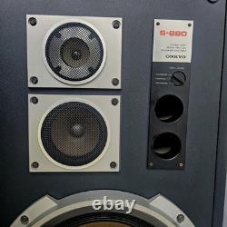 Vintage Onkyo S-880 Speakers Pair 3 Way Bass Reflex Made In Japan 60W 8 Ohm