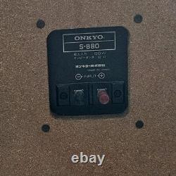 Vintage Onkyo S-880 Speakers Pair 3 Way Bass Reflex Made In Japan 60W 8 Ohm