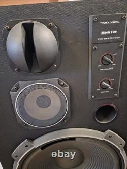 Vintage Realistic Mach Two Speakers Tested Working, Needs Refoaming