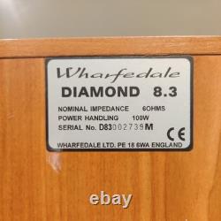 Wharfedale Diamond 8.3 Stereo Speakers, brown floor speakers