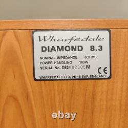 Wharfedale Diamond 8.3 Stereo Speakers, brown floor speakers