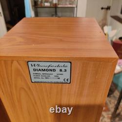Wharfedale Diamond 8.3 Stereo Speakers, brown floor speakers