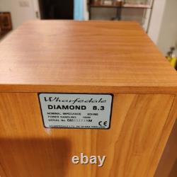 Wharfedale Diamond 8.3 Stereo Speakers, brown floor speakers